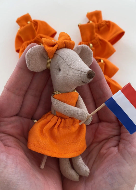 Maileg mouse Dutch King's Day dress