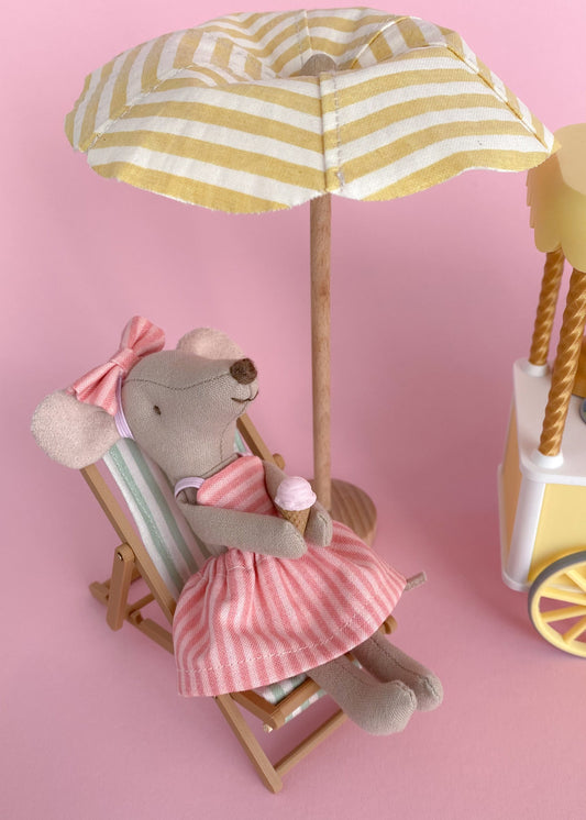 Maileg mouse Pink striped dress