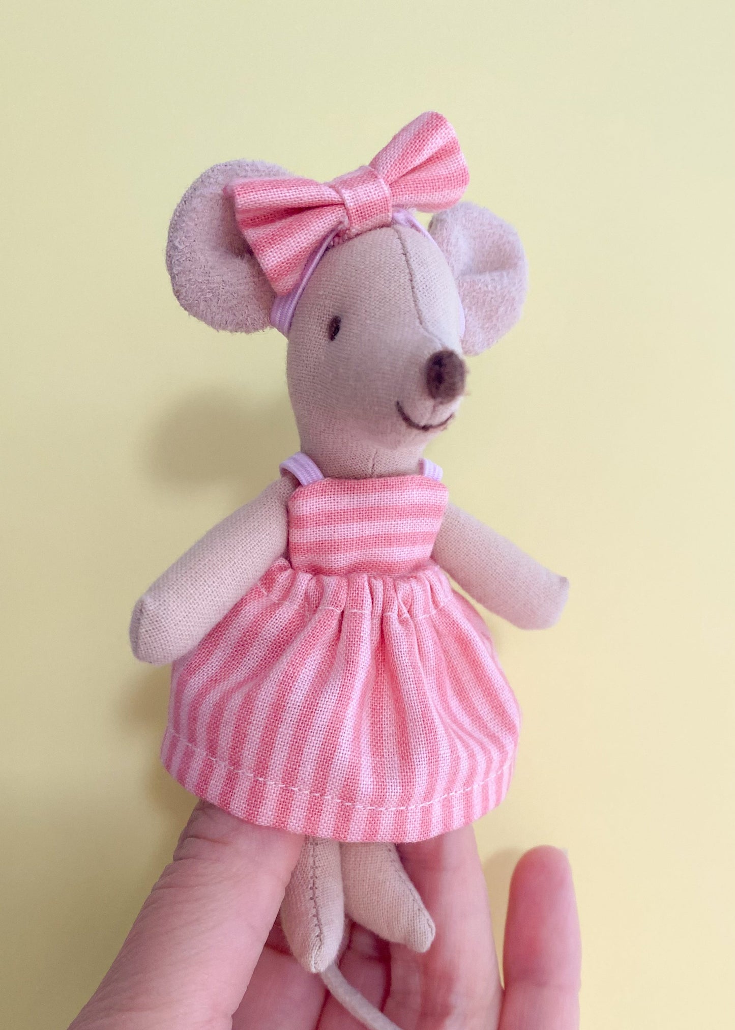 Maileg mouse Pink striped dress