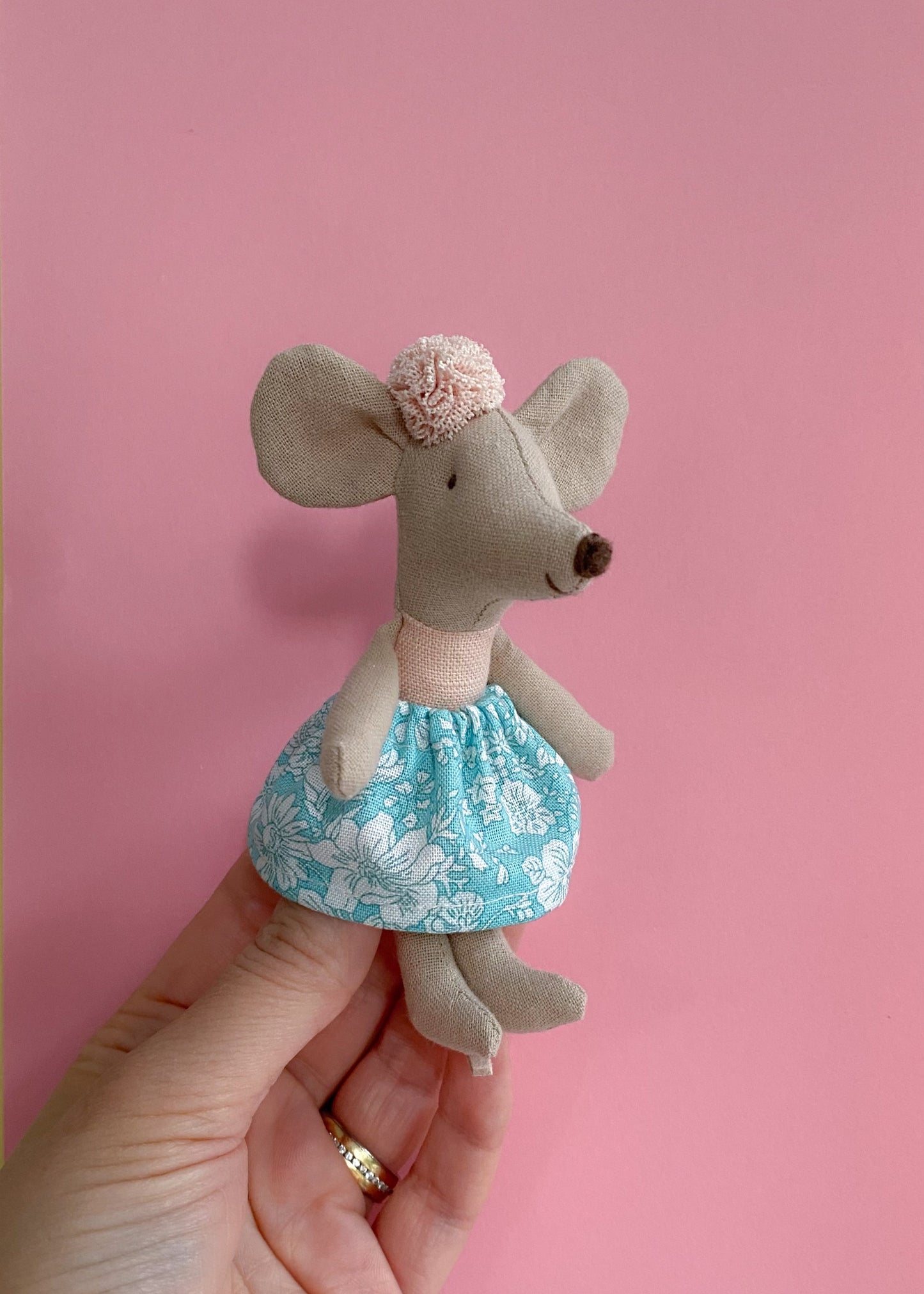 Maileg mouse Liberty Emily Belle aqua blue skirt