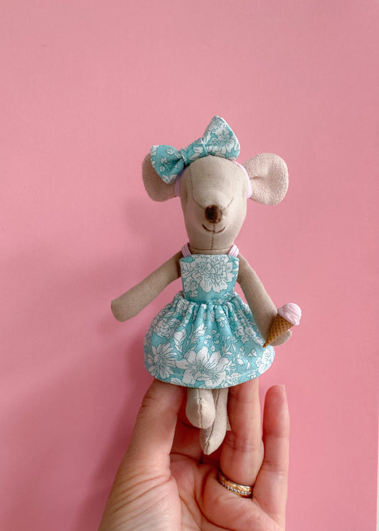 Maileg mouse Liberty Emily Belle aqua blue dress