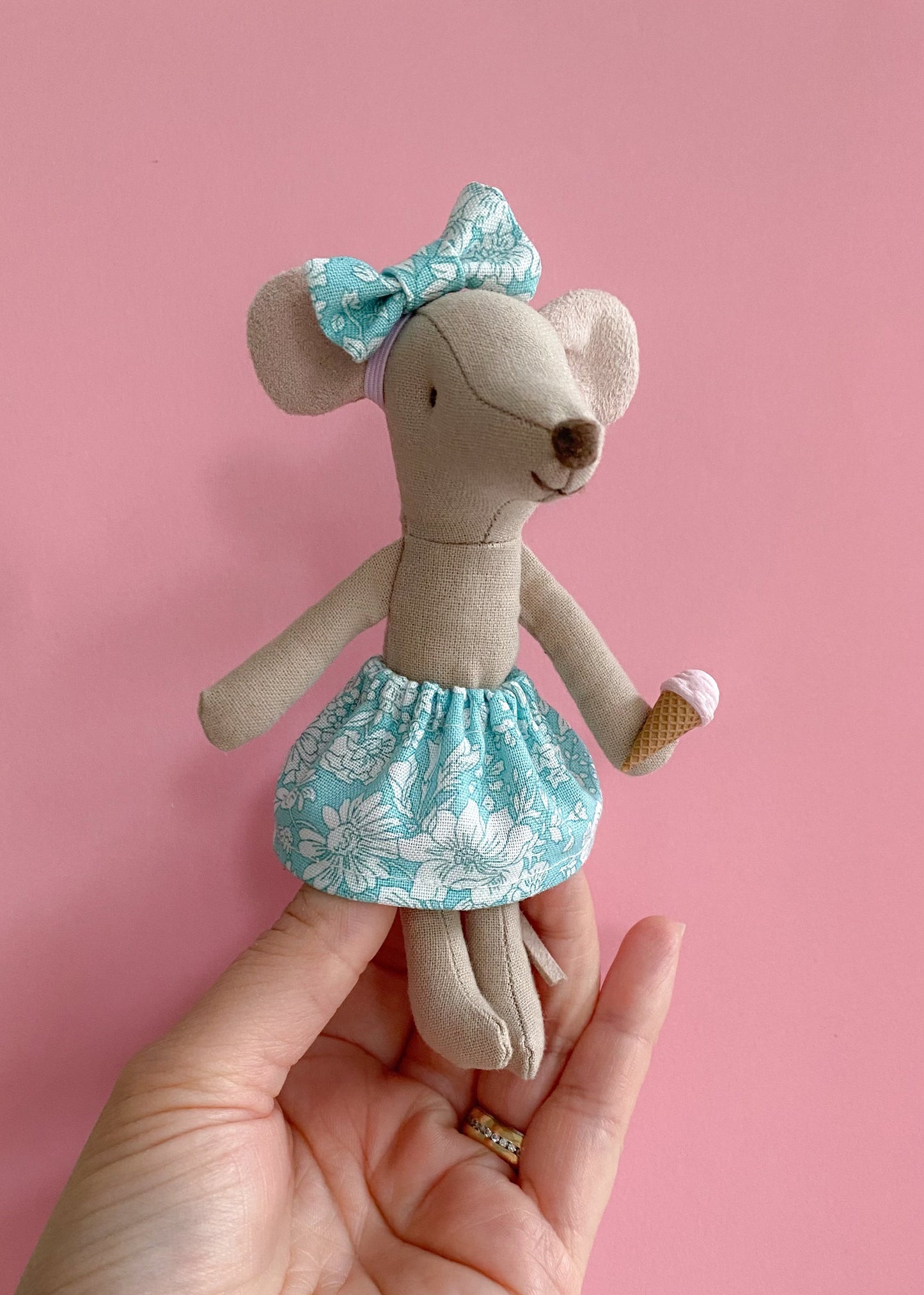 Maileg mouse Liberty Emily Belle aqua blue skirt