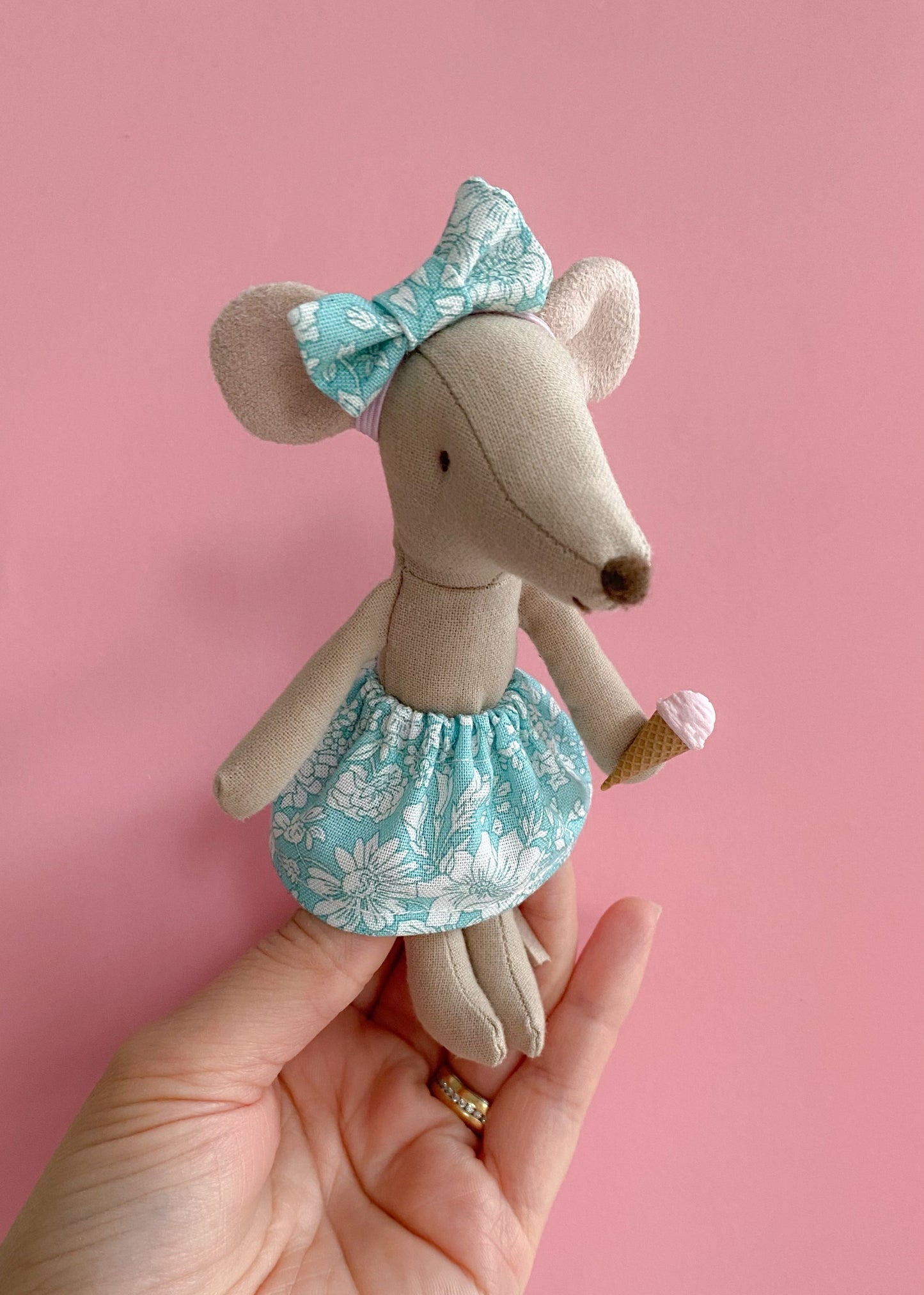 Maileg mouse Liberty Emily Belle aqua blue skirt