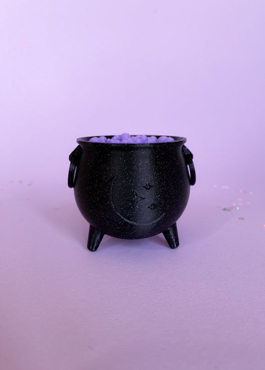 Miniatuur ketel glitter zwart