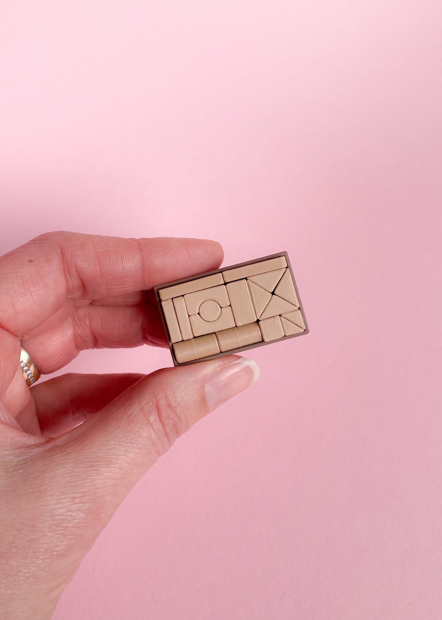 Toy block chest miniature