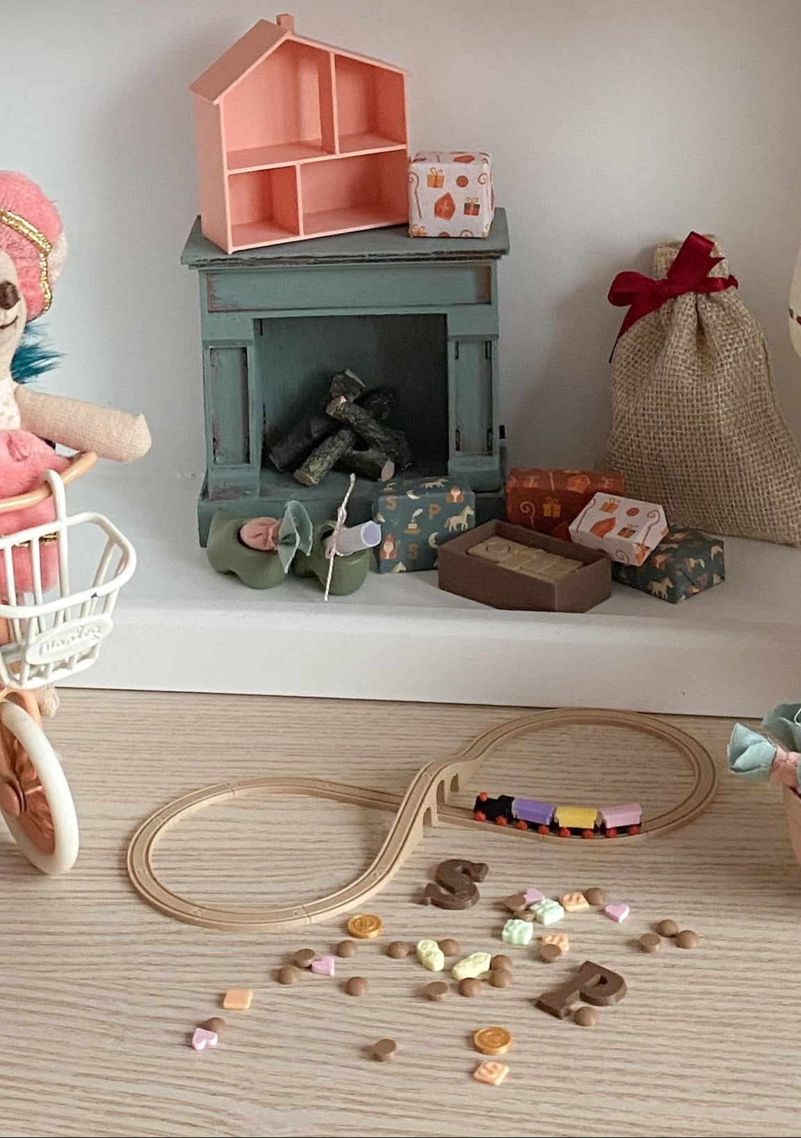 Nostalgic wooden train set