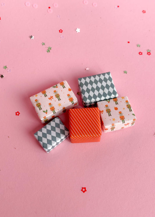 Set of miniature Christmas gifts