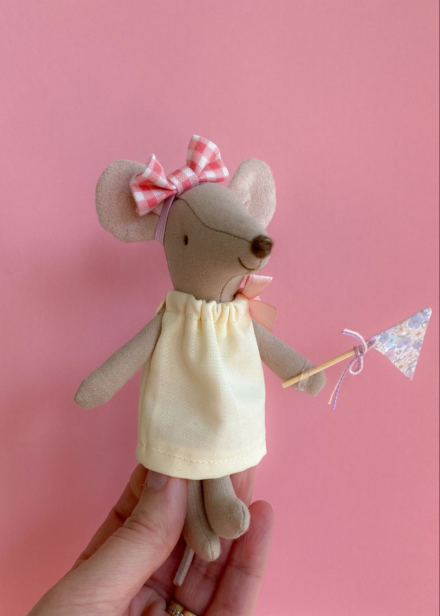 Dress A-line pastel yellow for Maileg Mouse