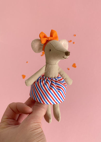 Skirt red-white-blue stripes for Maileg mouse