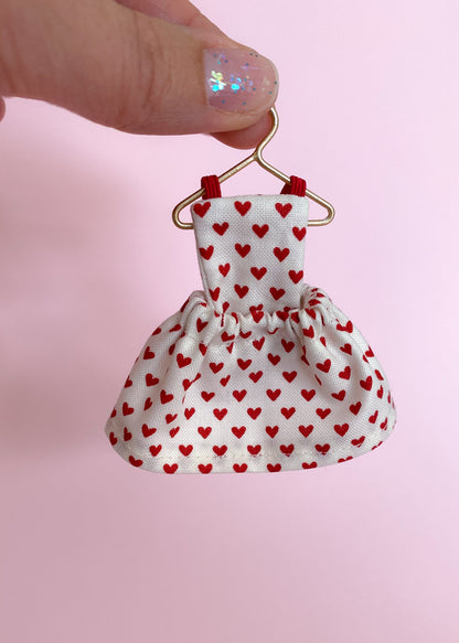 Valentine's dress cream with red hearts for mouse