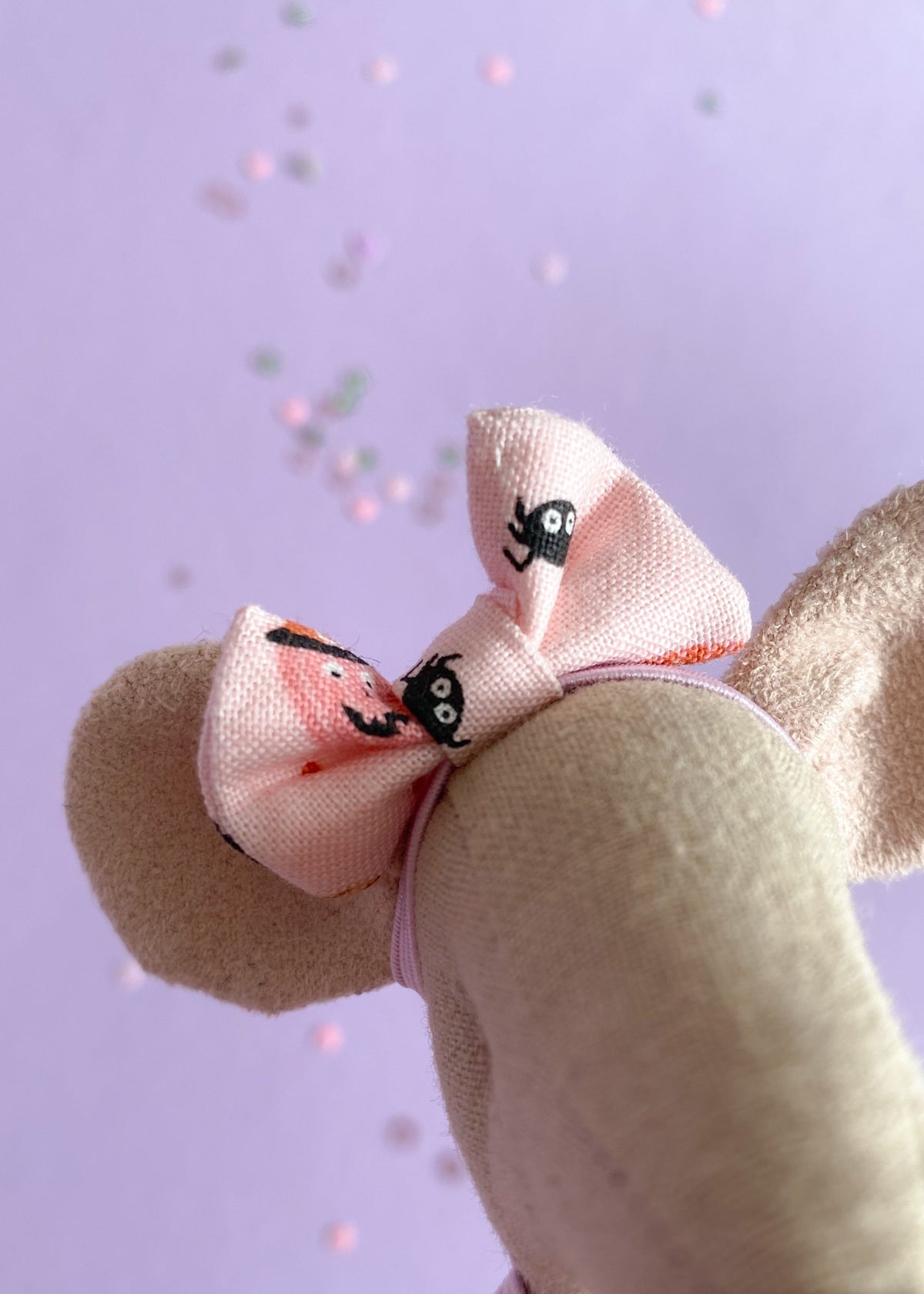 Headband with bow Halloween pink for mouse
