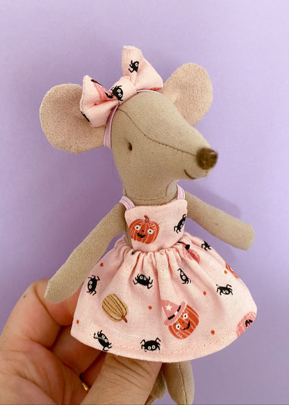 Headband with bow Halloween pink for mouse