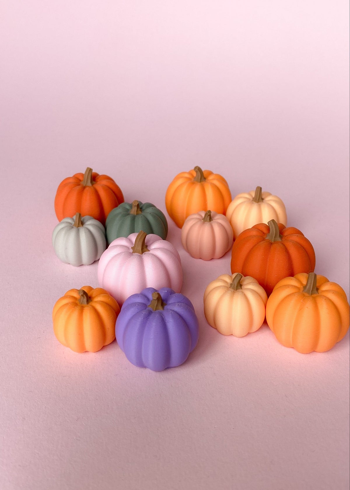 Set of 3 miniature pumpkins in assorted colors