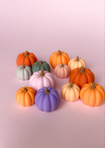 Set of 3 miniature pumpkins in assorted colors