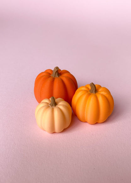 Set of 3 miniature pumpkins in assorted colors