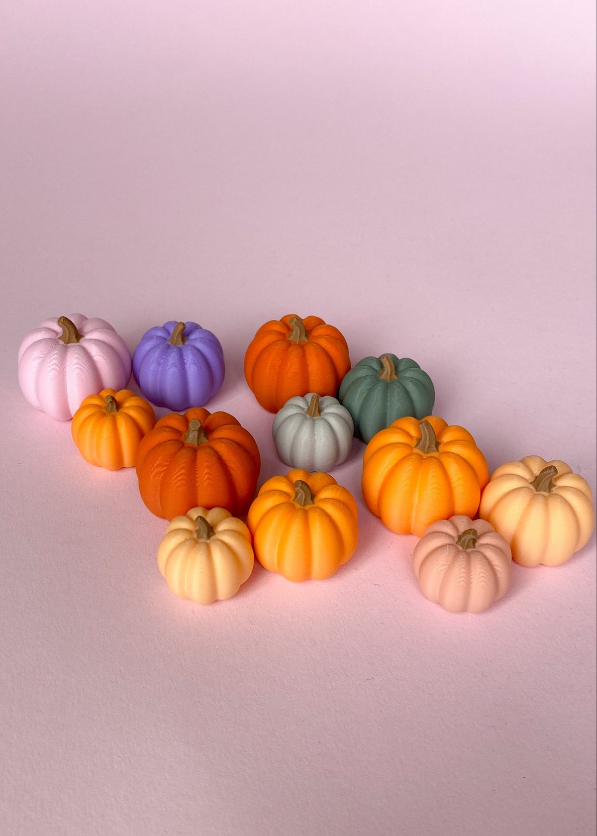 Set of 3 miniature pumpkins in assorted colors
