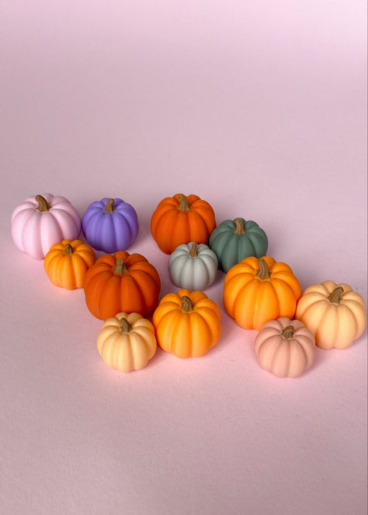 Set of 3 miniature pumpkins in assorted colors