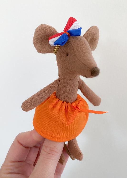 Haarband met Koningsdag strik rood-wit-blauw voor Maileg muis