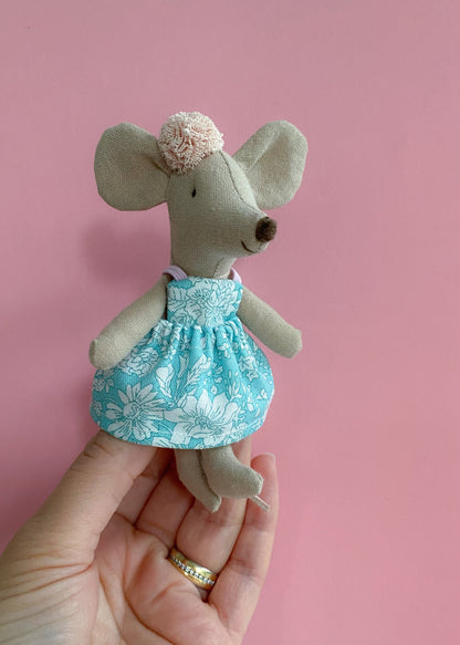 Maileg mouse Liberty Emily Belle aqua blue dress
