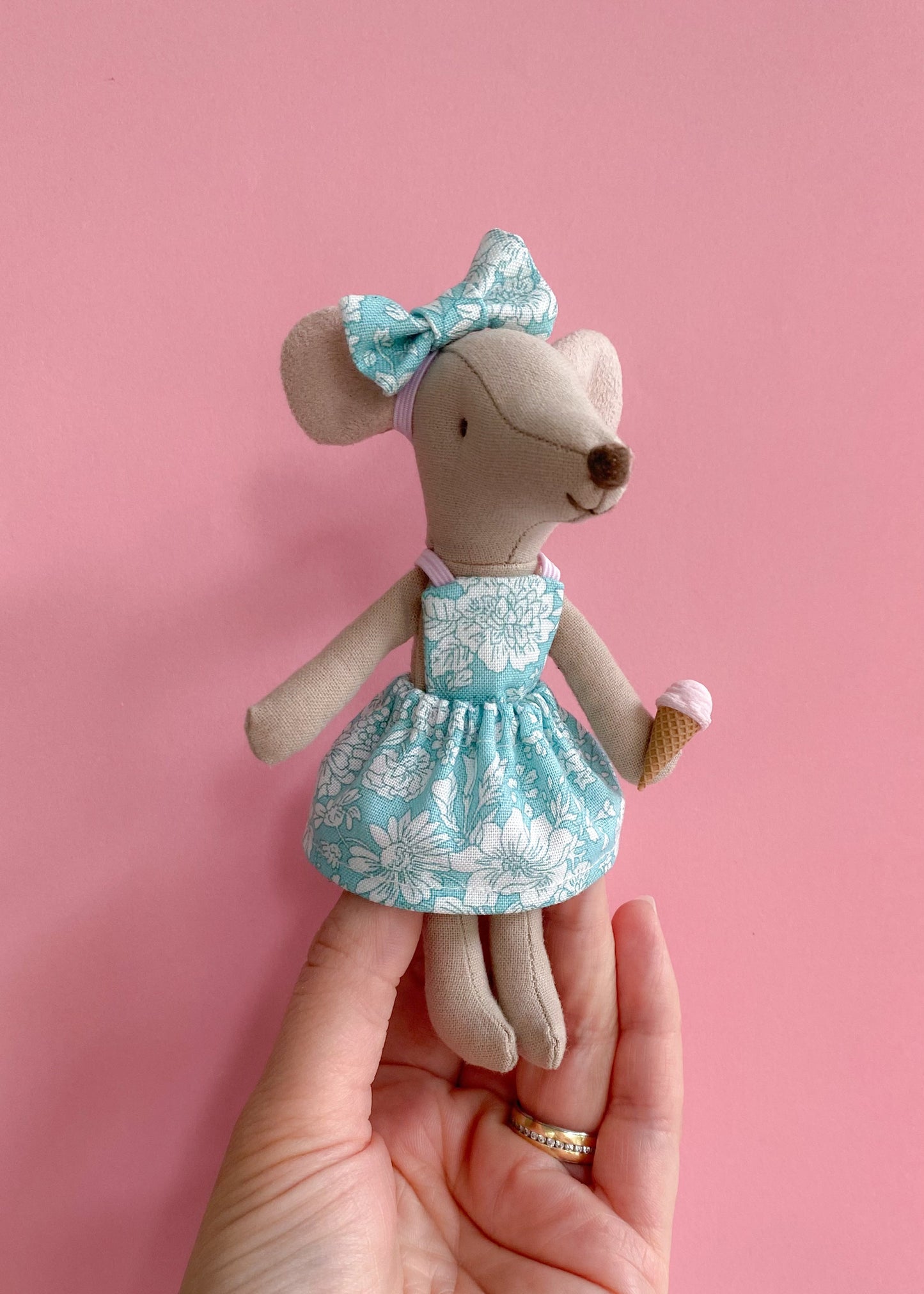 Maileg mouse Liberty Emily Belle aqua blue dress