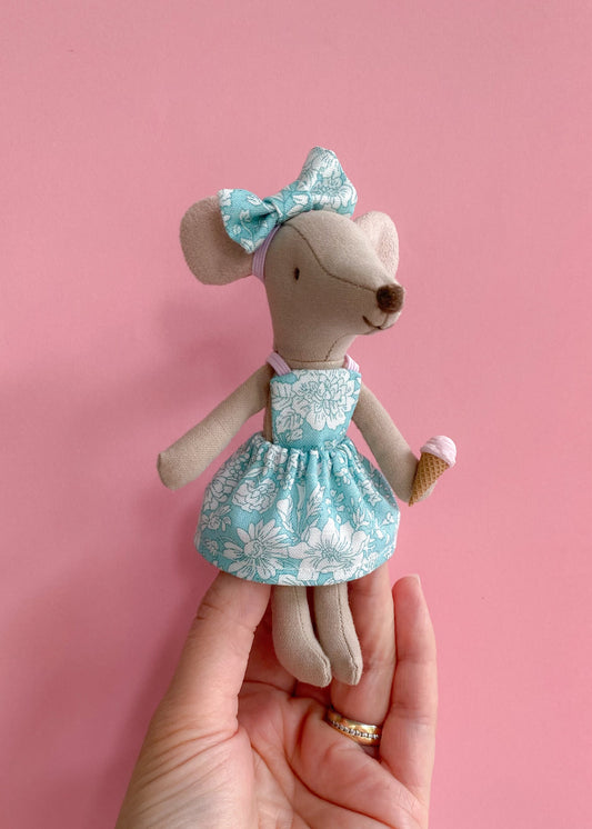Maileg mouse Liberty Emily Belle aqua blue dress