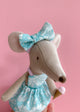 Headband with Liberty Emily Belle aqua bow for mouse