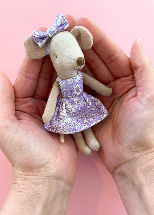 Maileg mouse Liberty Emily Belle lilac dress