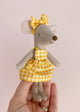 Yellow gingham dress for mouse