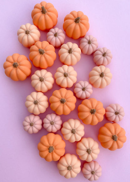 Set of 3 miniature pumpkins in assorted colors