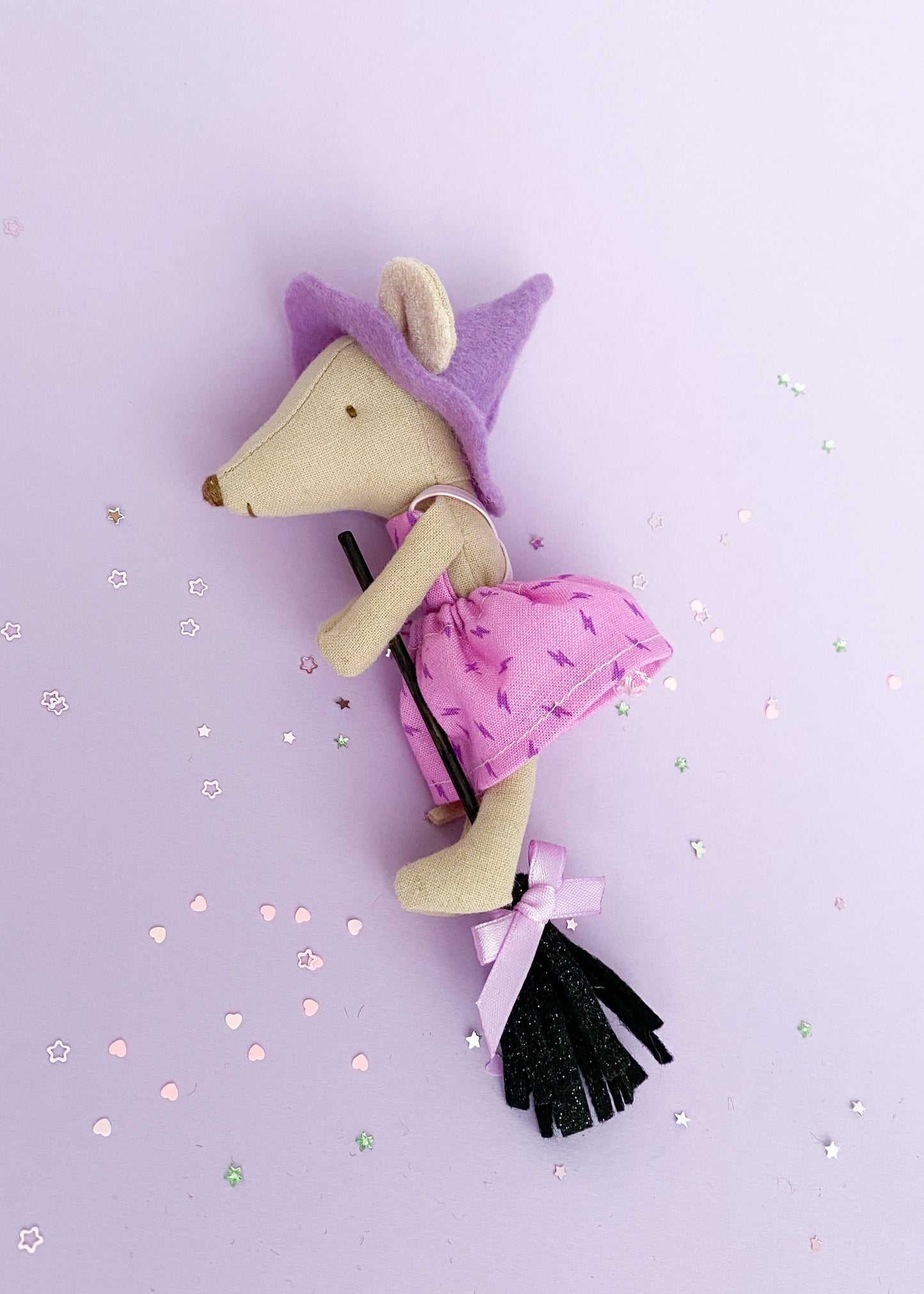 Maileg mouse witch hat with bow