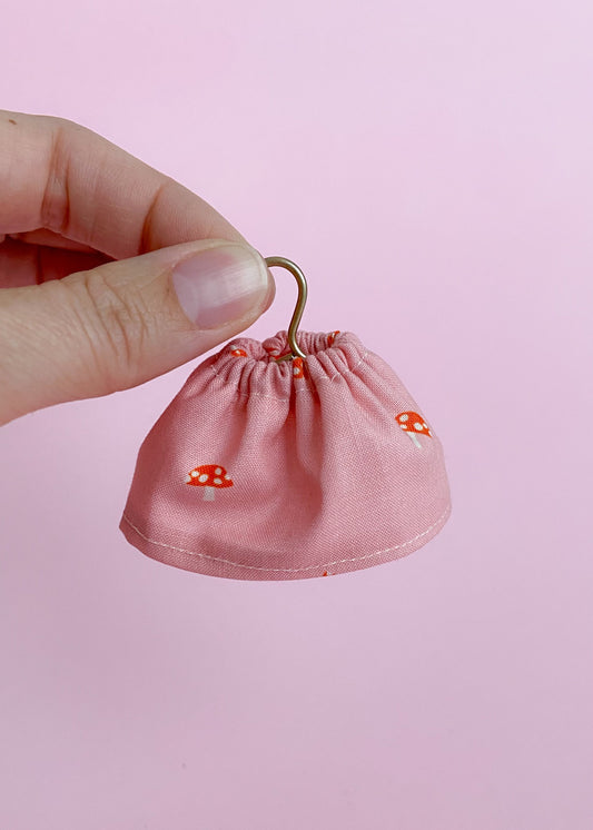 rokje roze met paddenstoel print
