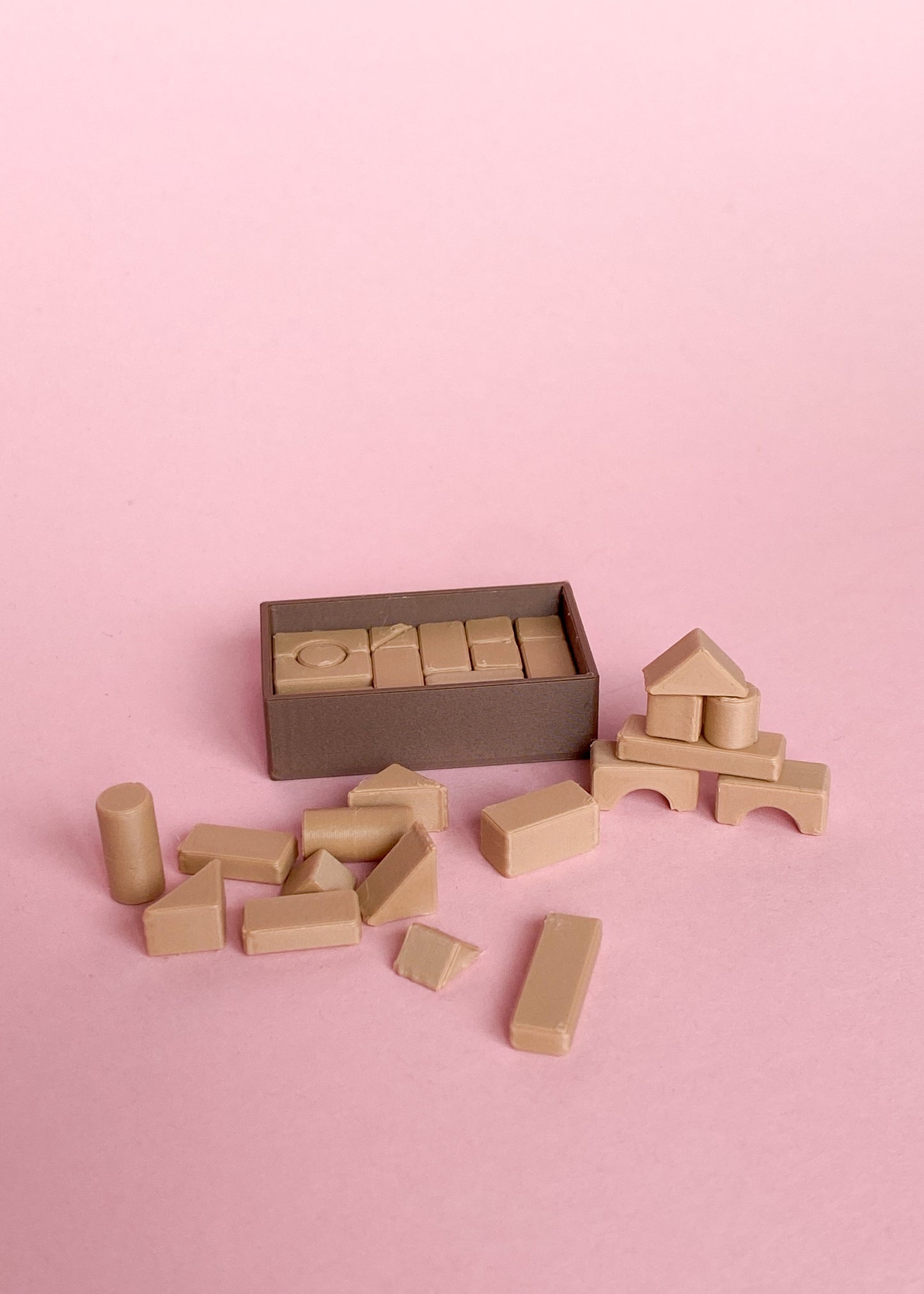 Toy block chest miniature