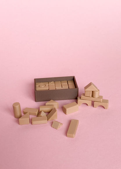 Toy block chest miniature