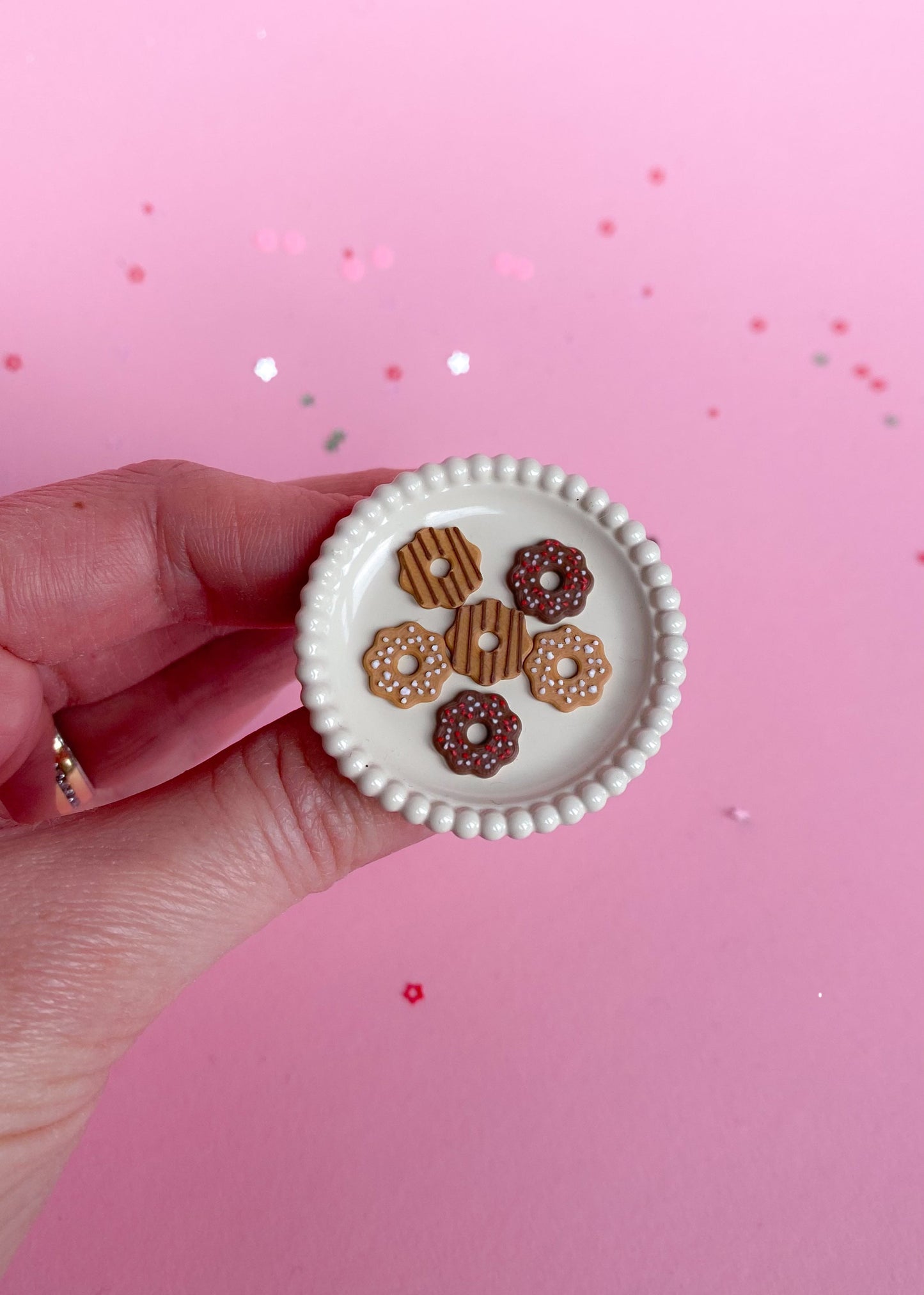 Christmas wreath cookies miniature