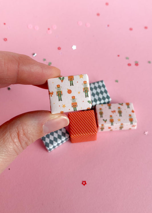 Set of miniature Christmas gifts