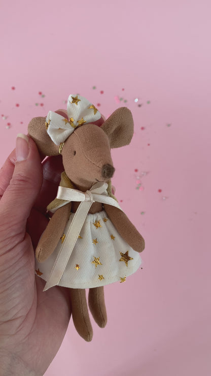 Golden Christmas outfit for Maileg mice